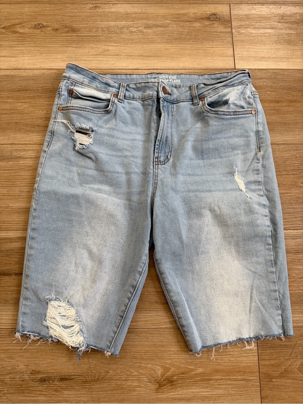 NOBO Light Blue High-Rise Crop Flare Jeans
